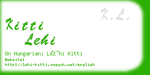 kitti lehi business card